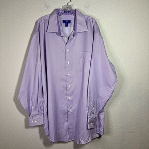 Egara Mens Purple Egyptian Cotton Shirt Button Down Long Sleeve‎ Stripes 36/37